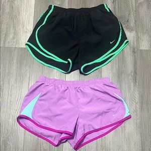 Nike Women's Athletic Shorts: black&white purple/ Size M